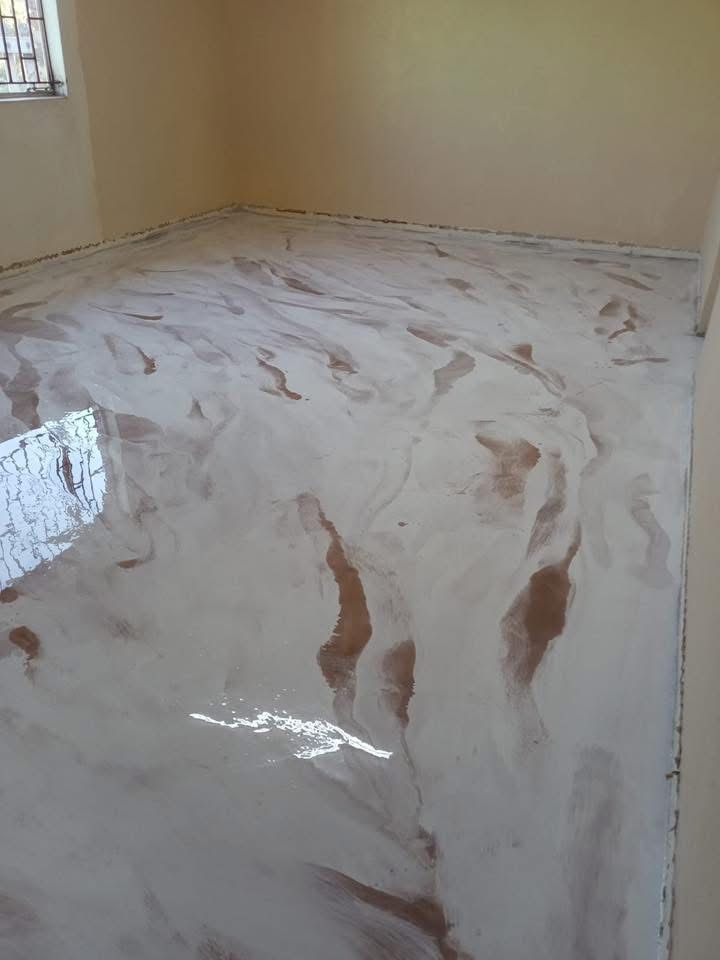 Freshly finished seamless floor surface in a residential interior